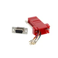 Adaptador Ethernet DB9 femella vermell a RJ45